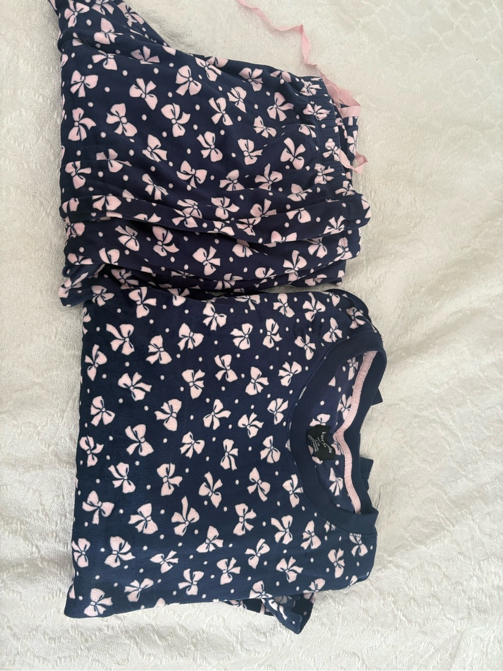 kate spade Navy and White Floral Bow Pajama Set